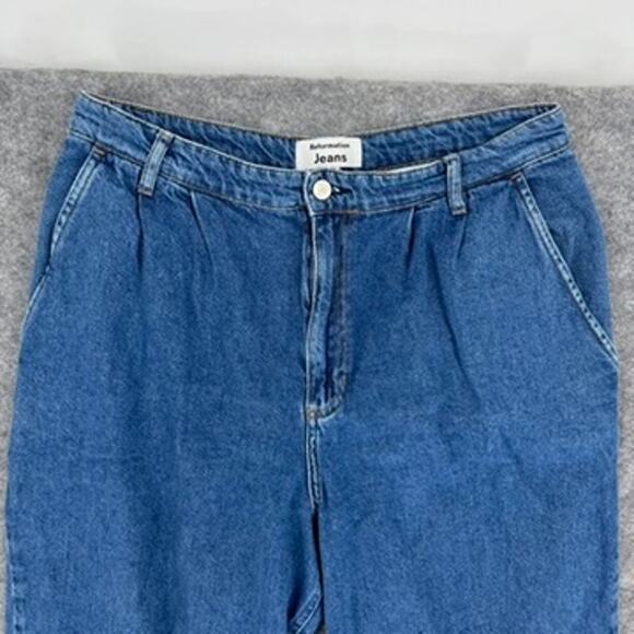 Reformation Jeans Montauk Pleated High Rise Twill 30 June Wash - Picture 4 of 8